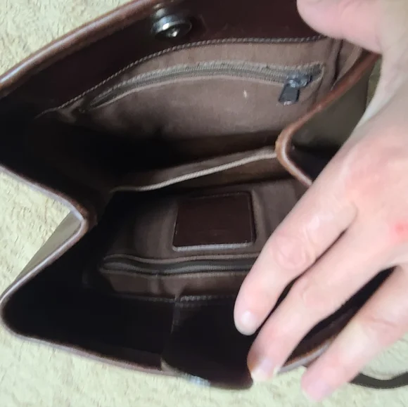 Vintage Brighton Brown Double Handle Shoulder Bag With Heart Charm 90's - Picture 12 of 14